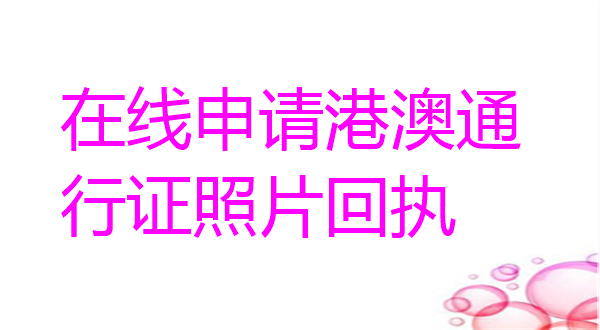 在线申请港澳通行证照片回执