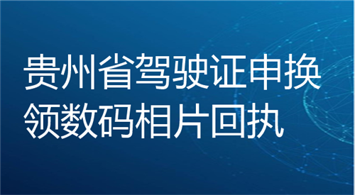贵州省驾驶证换领数码相片回执