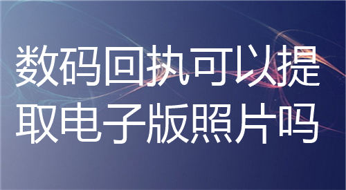 数码回执可以提取电子版的照片吗
