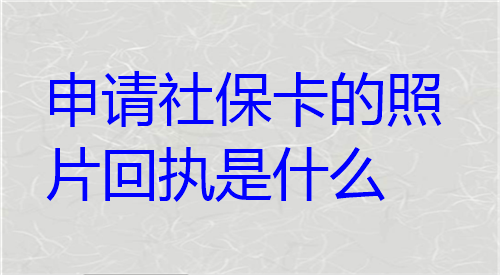 申请社保卡的照片回执是什么
