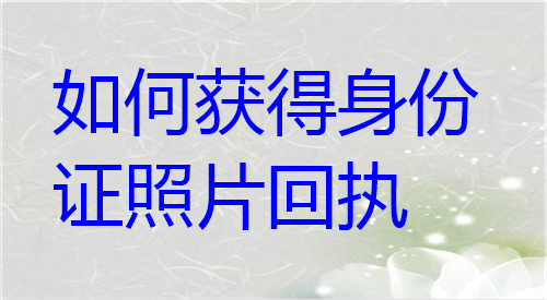 如何获得身份证照片回执？