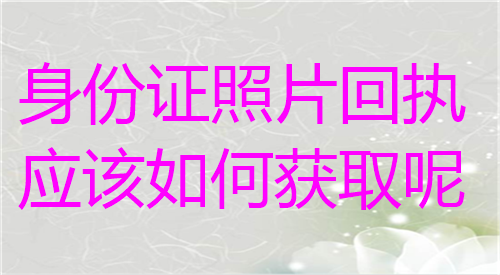 身份证照片回执应该如何获取呢？