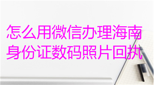 怎么用微信办理海南身份证数码照片回执？