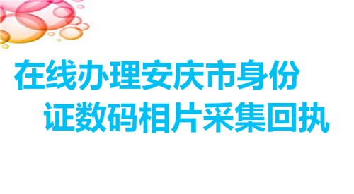 在线办理安庆市身份证数码相片回执