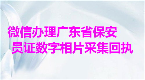 微信办理广东省保安员证数字相片采集回执