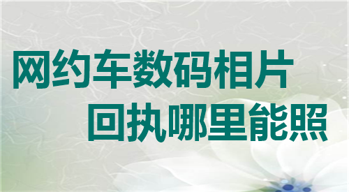 网约车数码相片回执哪里能照