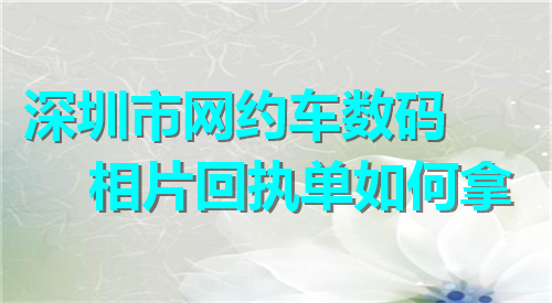 深圳市网约车数码相片回执单如何拿