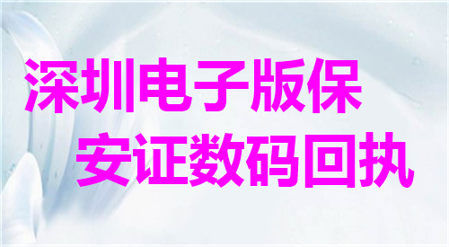 深圳电子版保安证数码回执