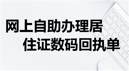 网上自助办理居住证数码回执单