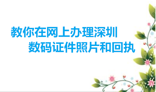 教你在网上办理深圳数码自己照片和回执