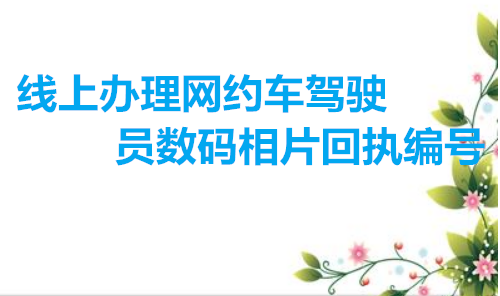 线上办理网约车驾驶员数码相片回执编号