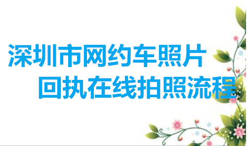 深圳市网约车照片回执在线拍照流程