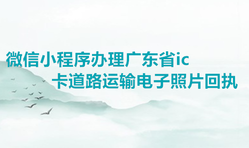 微信小程序办理广东省ic卡道路运输电子照片回执