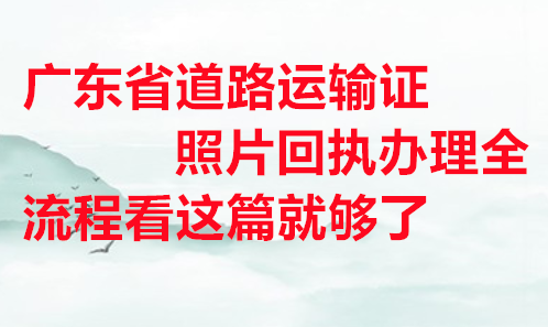 广东省道路运输证照片回执办理全流程看这篇就够了