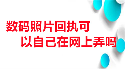 数码照片回执可以自己在网上弄吗