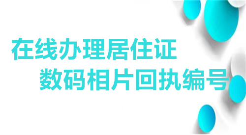 在线办理居住证数码相片回执编号