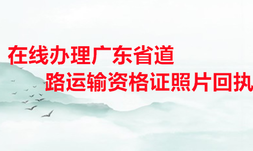 在线广东省道路运输资格证照片回执