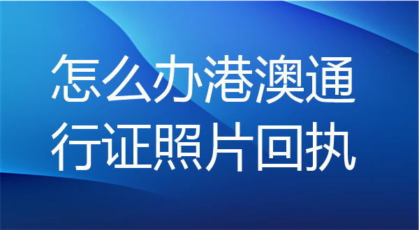 怎么办港澳通行证照片回执