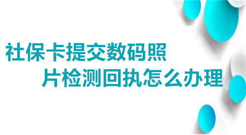 社保卡提交数码照片检测回执怎么办理