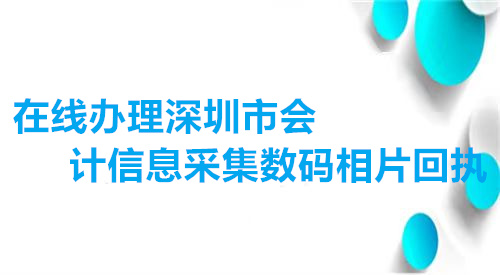 在线办理深圳市会计信息采集数码相片回执