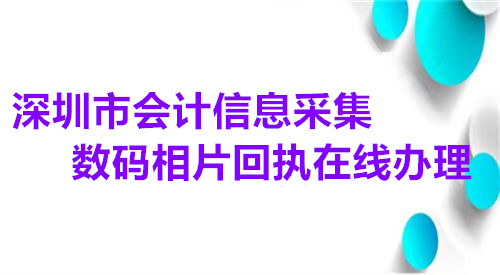 深圳市会计信息采集数码相片回执在线办理