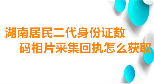 湖南居民二代身份证数码相片采集回执怎么获取