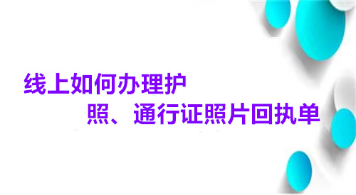 线上如何办理护照、通行证照片回执单