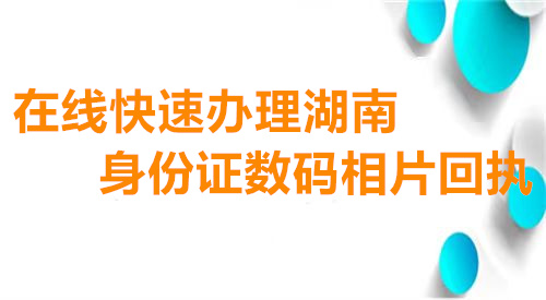 在线快速办理湖南身份证数码相片回执