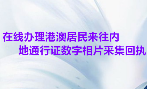 在线办理港澳居民来往内地通行证数字相片采集回执