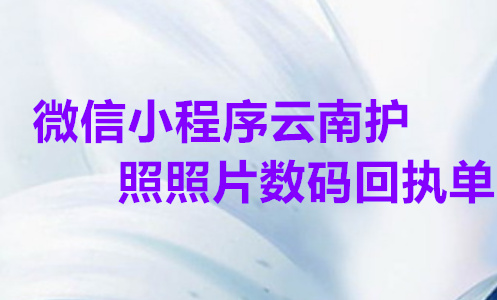 微信小程序云南护照照片数码回执单