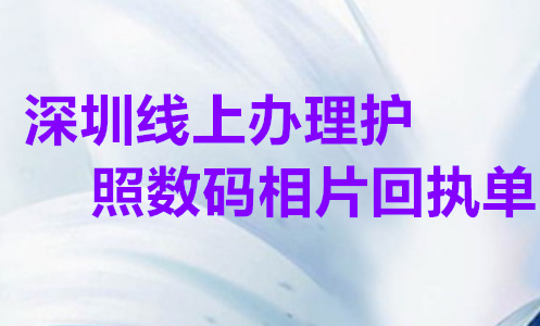 深圳线上办理护照数码相片回执单