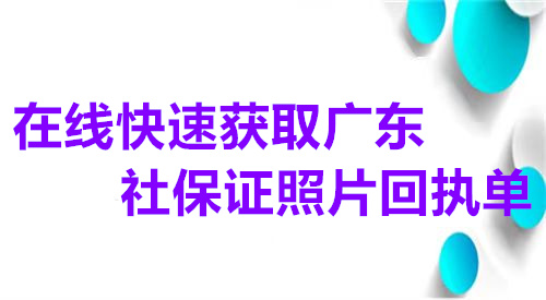 在线快速获取广东社保证照片回执单