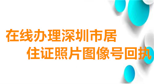 在线办理深圳市居住证照片图像号回执