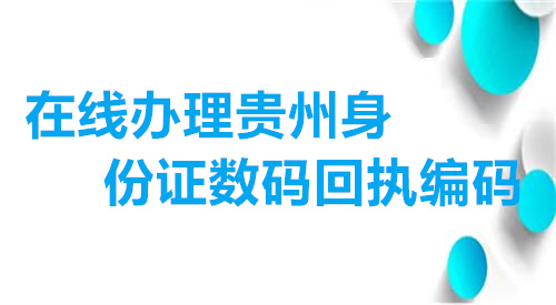 在线办理贵州身份证数码回执编码