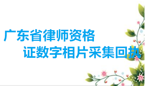 广东省律师资格证数字相片采集回执