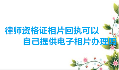 律师资格证相片回执可以自己提供电子相片办理吗