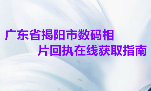 广东省揭阳市数码照相回执在线获取指南