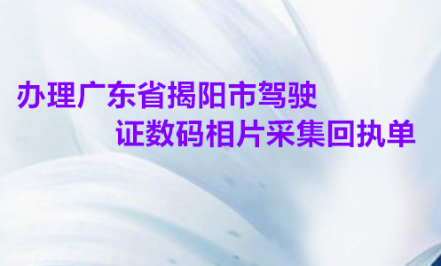 办理广东省揭阳市驾驶证数码相片采集回执单