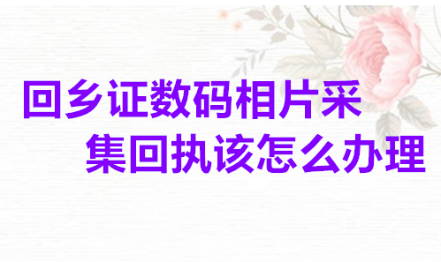 回乡证数码相片采集回执该怎么办理