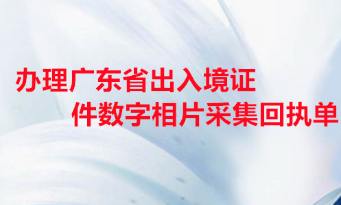 办理广东省出入境证件数码相片检测回执单