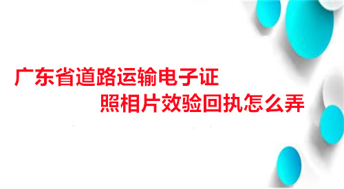 广东省道路运输电子证照相片校验回执怎么弄