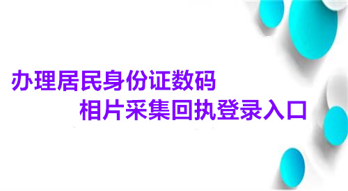 办理居民身份证数码相片采集回执登录入口