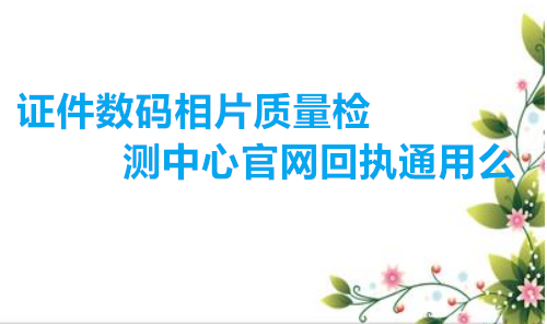 证件数码相片质量检测中心官方回执通用么