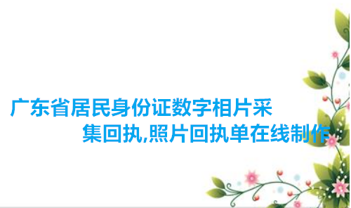 广东省居民身份证数字相片采集回执，照片回执单在线制作